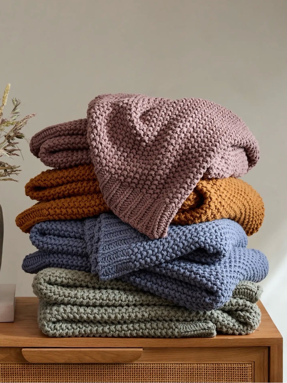 Quince Sage Cotton Fisherman Throw Blanket - Retail $84 - Picture 3 of 4